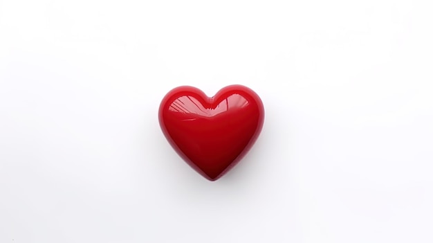 Photo symbol of love and valentine's red heart shape isolated on white background