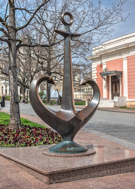 Symbol of Odessa anchorheart in Odessa Ukraine