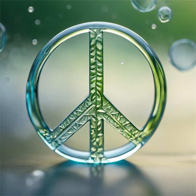 Symbol of peace made of glass