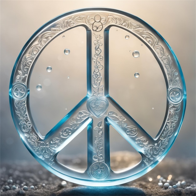 Photo symbol of peace made of glass