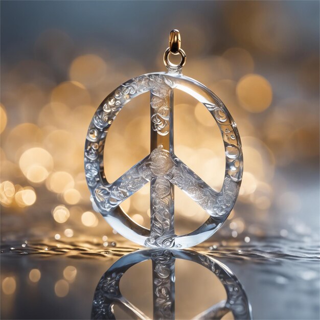 Photo symbol of peace made of glass