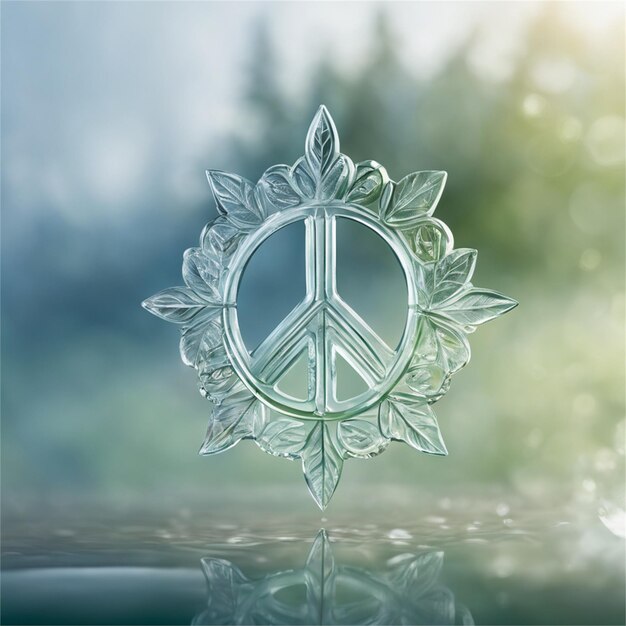 Photo symbol of peace made of glass