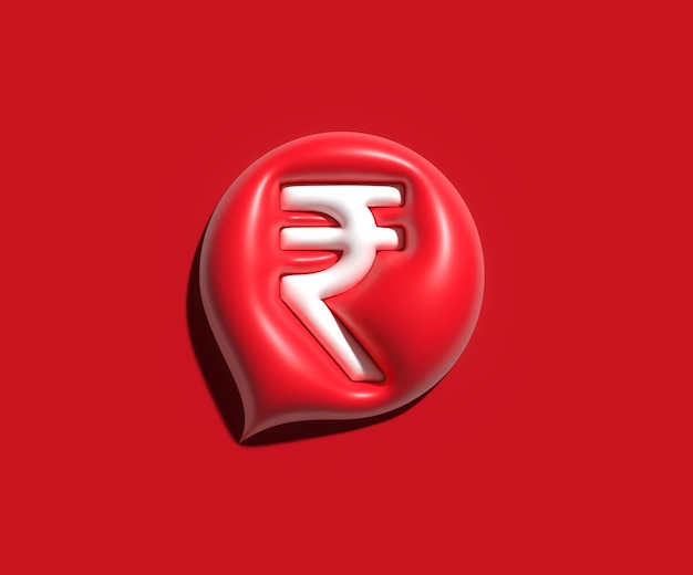 Photo symbol rupee 3d design icon.