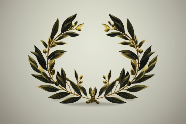 Photo symbolic harmony enchanting olive branch embraced by laurel wreath ar 32