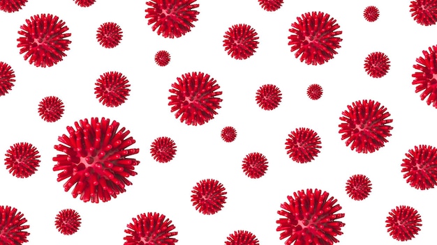 Symbolic image of a many virus coronovirus Warning of the dangers of a coronovirus coronovirus covd19 isolated on white background