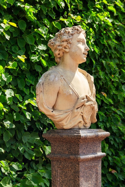 Symbolic marble bust June in Catherine park at Tsarskoye Selo in Pushkin Russia