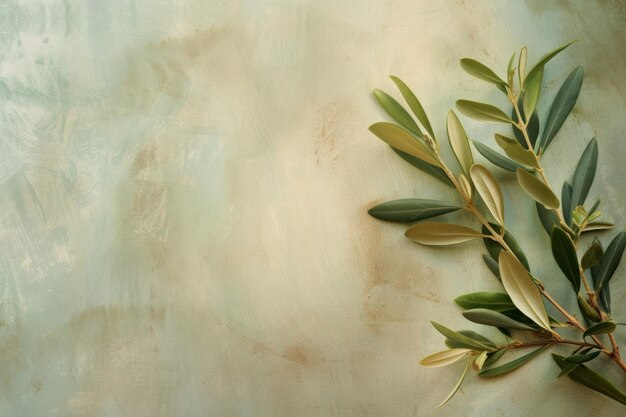 Символическая оливковая ветвь Визуальное изображение мира и гармонии на заднем плане