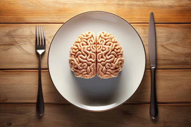 A symbolic representation of dopamine detox a human brain on a plate