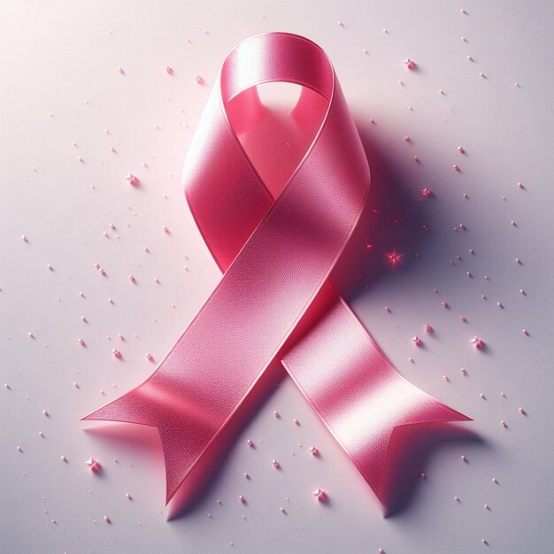 symbolic simplicity an iconic pink ribbon stands out against a clean classic white backdrop