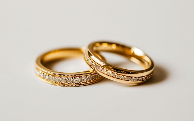 Symbolic Wedding Bands On White Background