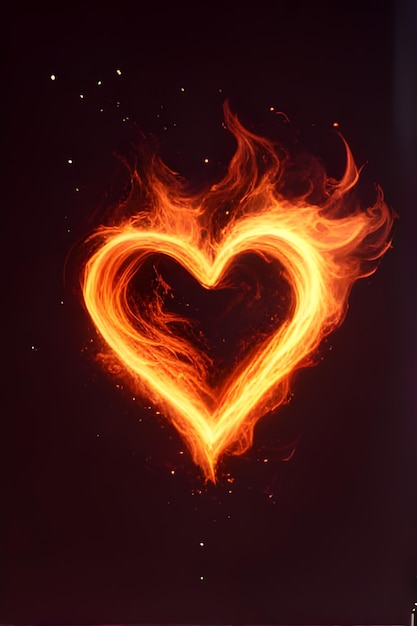 Symboliek van de liefde Ring van vuur in de nacht