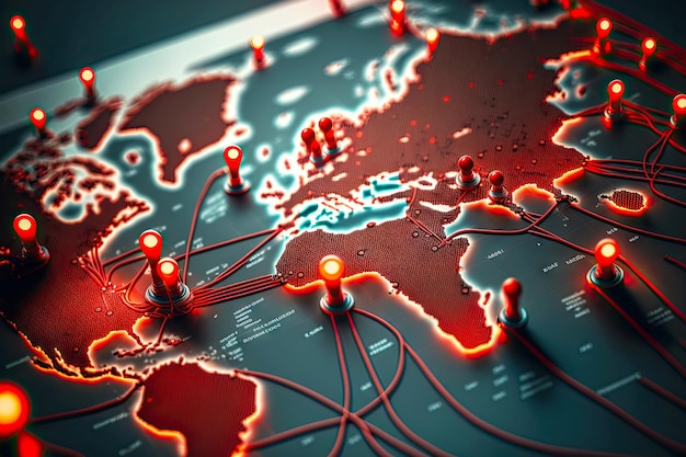 Symbolisch beeld van wereldwijde bedrijfslogistiek in de vorm van een aardoppervlak