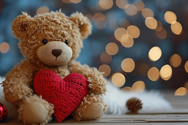 Symbolische teddybeer die een hart vasthoudt perfect voor een zoet Valentijnsdag geschenk