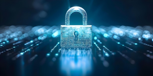 symbolizing big data cybersecurity conceptual image of a binary code lock concept technology cybersecurity big data binary code conceptual image