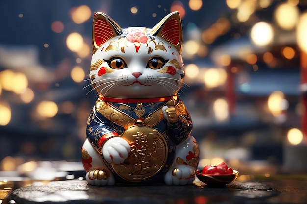Symbolizing luck and wealth cat