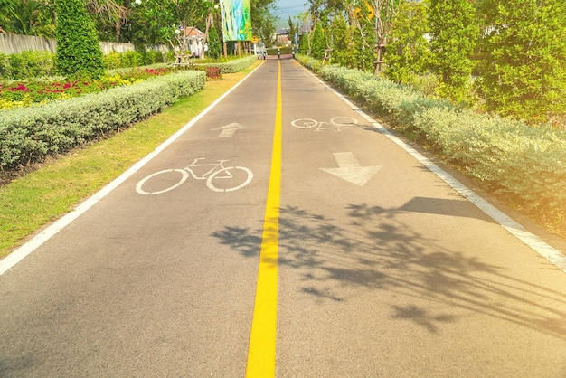 Photo symbols on empty road