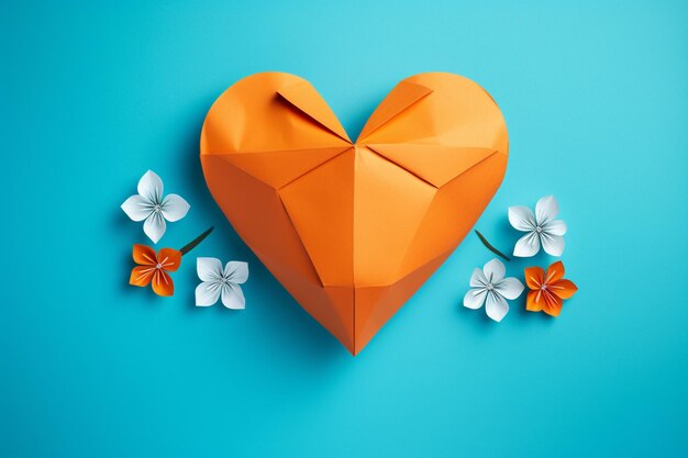 Фото symbols of paper heart near fresh flower