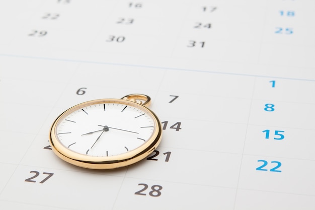 Symbols of time. Clock and calendar.