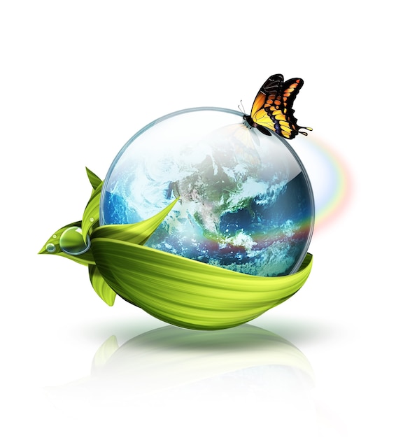 Symbool van de planeetomgeving een conceptafbeelding