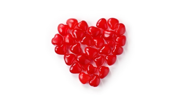 Symbool van liefde en Valentijnsdag Rode hartvorm geïsoleerd op een witte achtergrond
