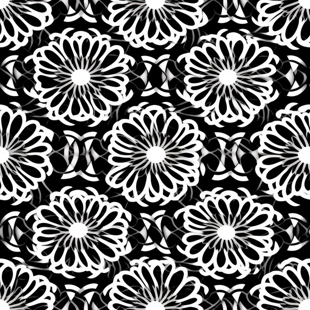 Photo symetrical black and white circele pattern