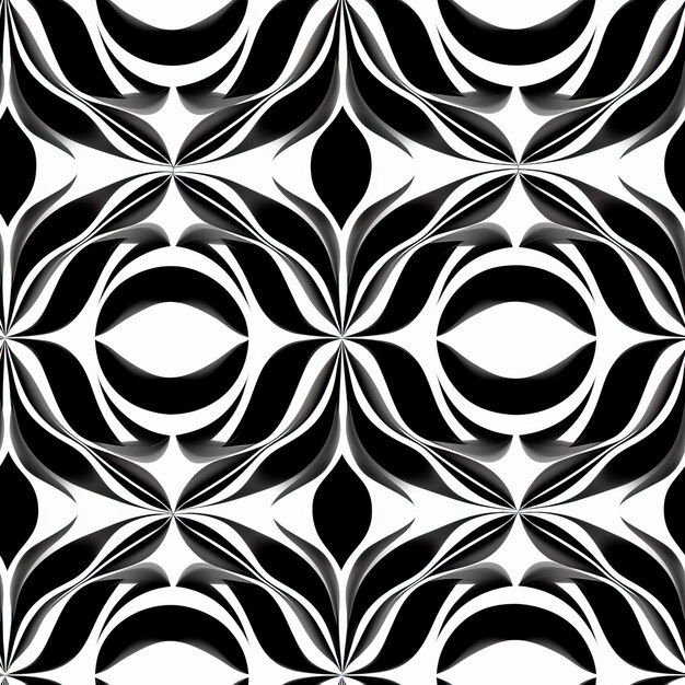 symetrical black and white circele pattern