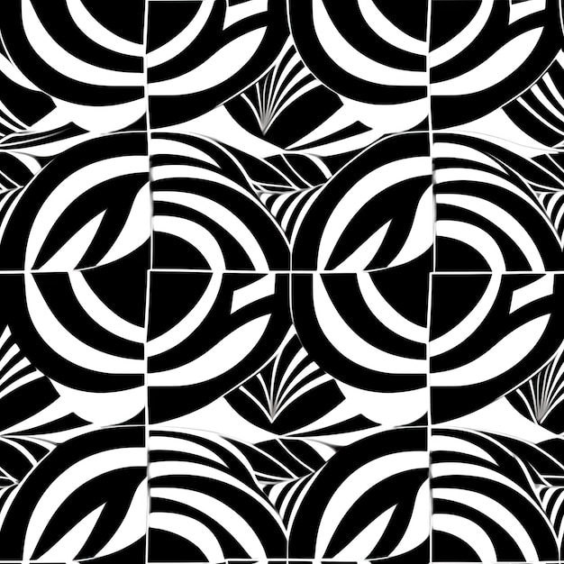 対称黒と白のサークルパターン