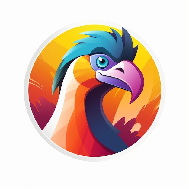 Photo symmetrical delights crafting a dodo game badge with clean colors and vector graphics