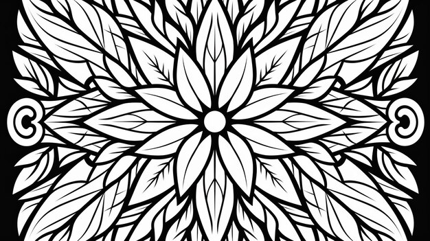 Foto symmetrical festive bliss un libro da colorare per adulti minimalista con disegni a linee semplici