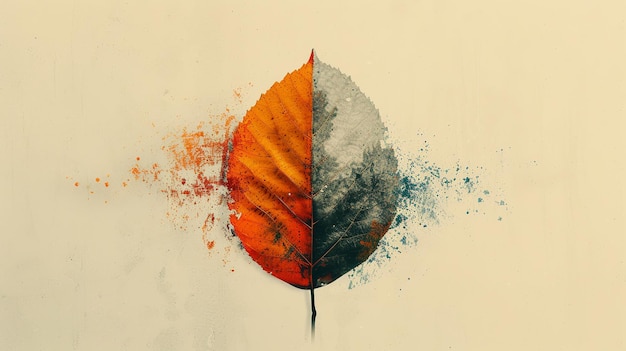 Symmetrical Leaf Collage Contemporary Art with Modern Design