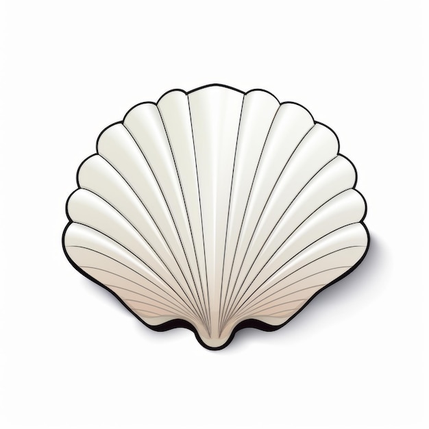 Symmetrical Vector Sticker Design Of A White Shell