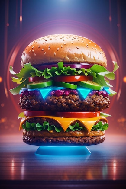 Symmetrische Burger Delight Levendige kleuren en ingewikkelde details