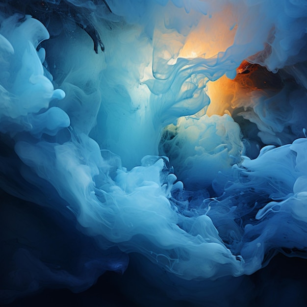 A symphony of azure hues blend into expressive brushstrokes a captivating backdrop For Social Media