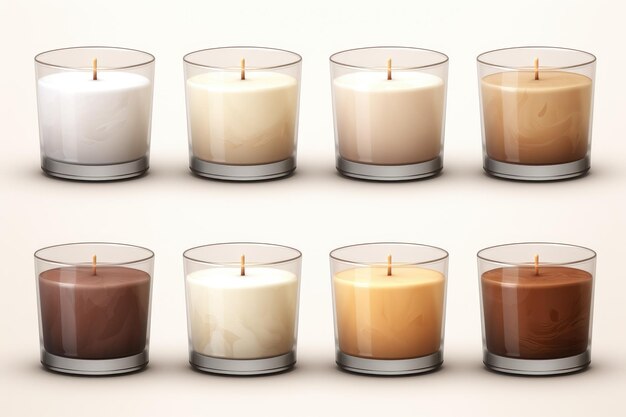 Symphony of Flames A Harmonious Set of Six Candles Illuminating Together On White or PNG Transparent Background