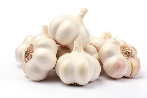 A Symphony of Garlic A Pile of Pungent Bulbs on a Blank Canvas