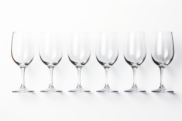 Symphony of Glass Elegance in a Row On a White or Clear Surface PNG Transparent Background