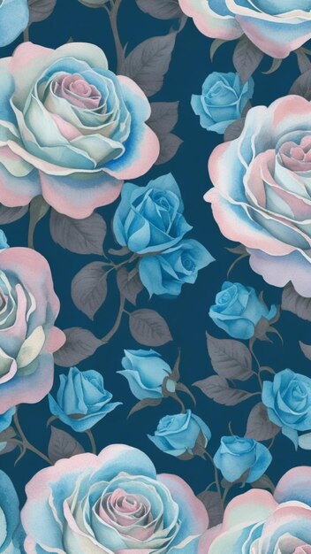 A symphony of roses baby blue and baby pink