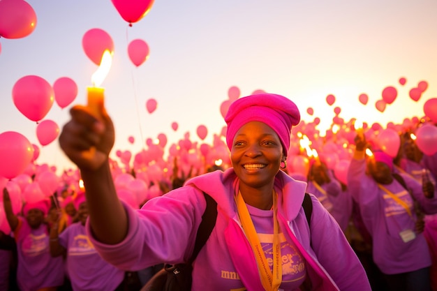 Photo a symphony of solidarity world cancer day shots world cancer day photo