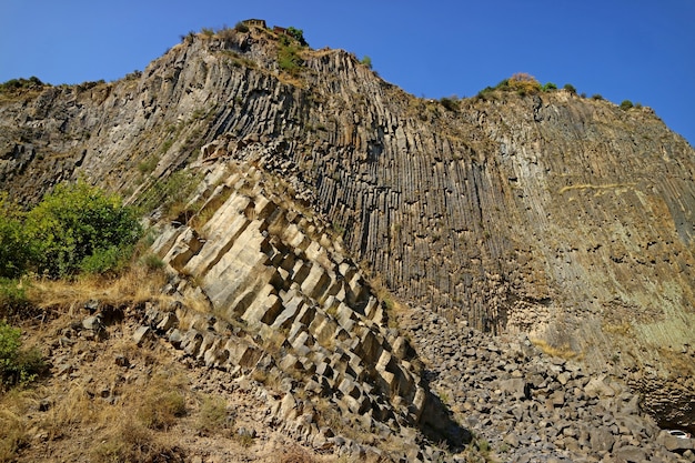 Symphony of the Stones or Basalt Organ, Basalt Column Formations along the Garni Gorge, Armenia