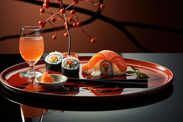 Symphony Sushi minimalistische uitdrukking in gastronomische kunst generatieve IA