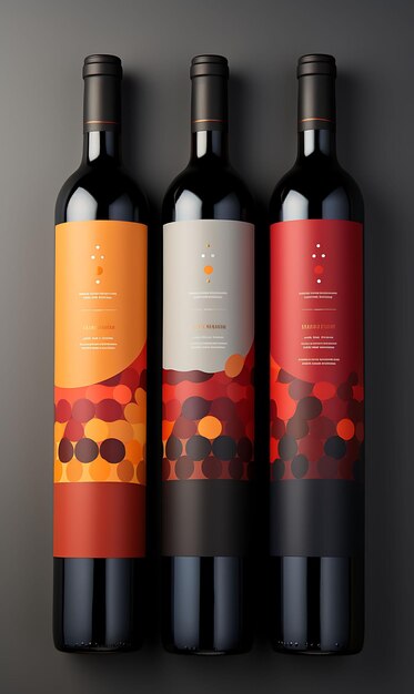 Foto una sinfonia di gusto e design che svela l'incantevole imballaggio del brandy di frutta