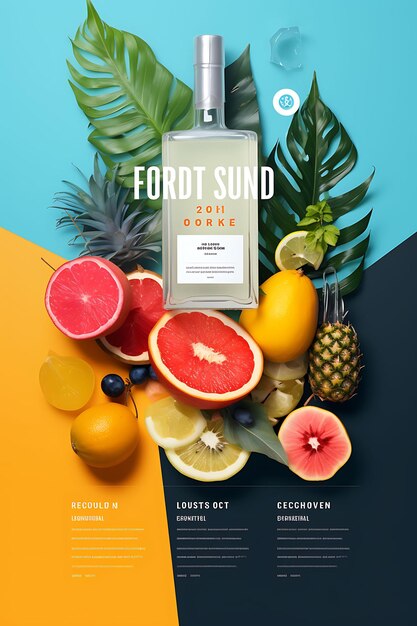 Photo a symphony of taste and design unveiling the enchanting packaging of fruit brandy