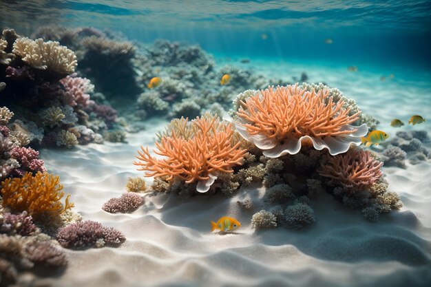 Photo the symphony of underwater coral reefs and the fishes