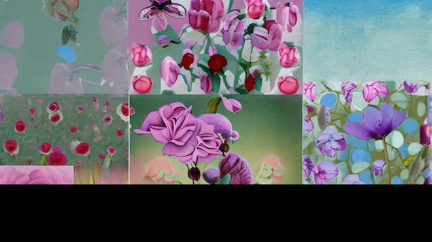 Foto una sinfonia di violette collage di fiori viola