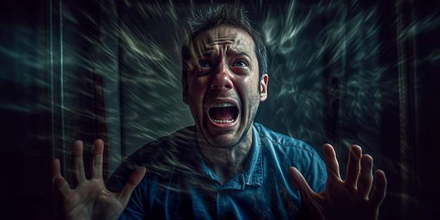 Symptoms of panic disorder showcasing panic attacks characterized by sudden and overwhelming fear accompanied by physical symptoms like chest pain or dizziness Generative AI