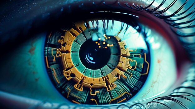 Synthetic eye closeup Generative Ai technology