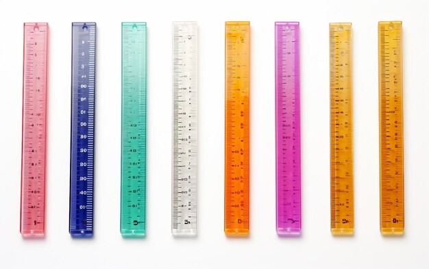 Photo synthetic measurement standards isolated on transparent background