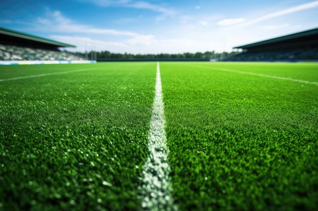 Foto campo da calcio in erba sintetica