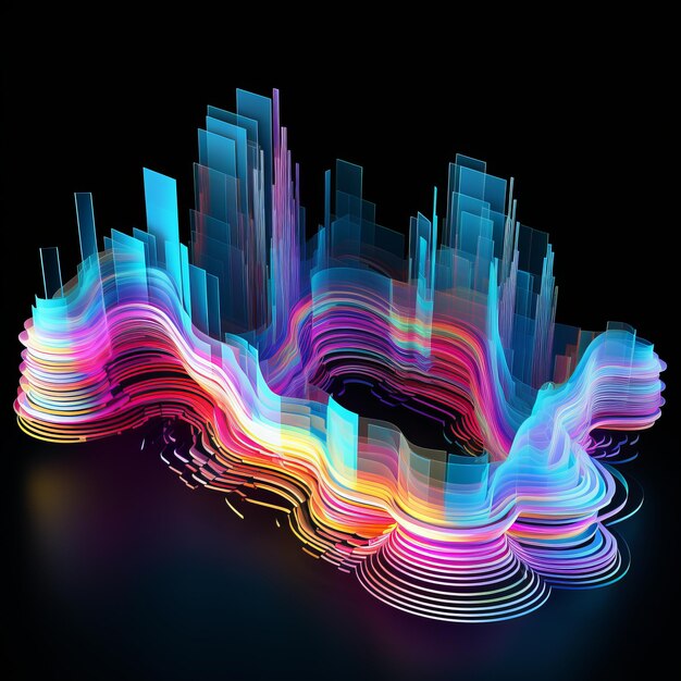 Premium Photo  Synthetic Symphony Exploring the Abstract World of Spline Delimited Interfolds 