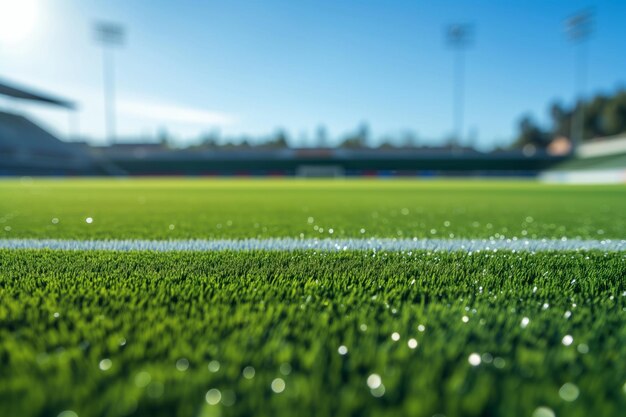 Фото Синтетический газон идеально расположен на футбольном стадионе благодаря современным технологиям
